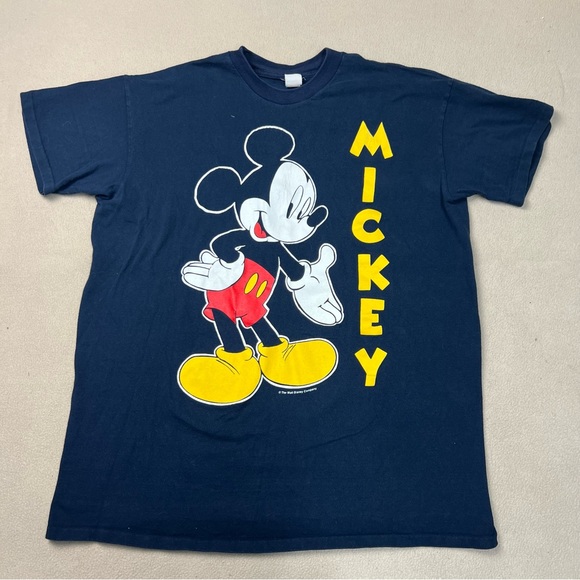 Mickey unlimited Other - Vtg Mickey Mouse Shirt Adult OSFA Blue Mickey Unlimited Single Stitch Graphic